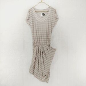Kitchen Orange Baka Gray Cream Stripes Summer Midi Dress P2615